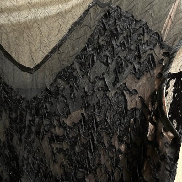 Komarov Dress, Black Sheer, Flutter Hem - Picture 3 of 6